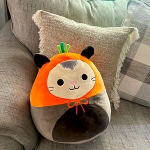 Luanne the rat is a 12in squishmallow sporting a cute carrot hat.